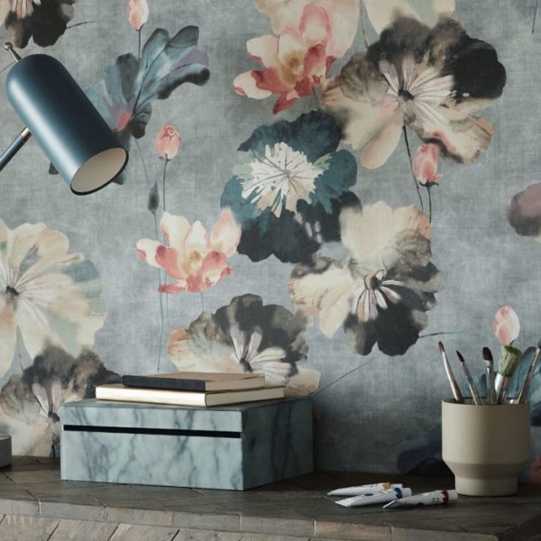 Tapete Water Lilies Mineral 2008-143-02 - 1838 WALLCOVERINGS