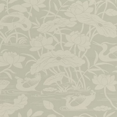 Wallpaper Heron & Lotus Flower Aqua BW450893 - GP & JBAKER