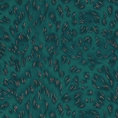 Papier peint Felis Teal-Rose Gold W0115-11 - CLARKE & CLARKE