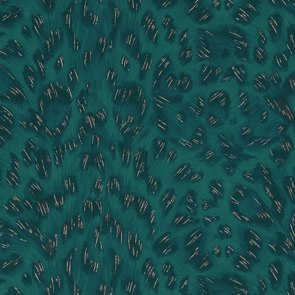 Papier peint Felis Teal-Rose Gold W0115-11 - CLARKE & CLARKE Papier peint Felis Teal-Rose Gold W0115-11 - CLARKE & CLARKE