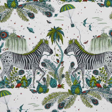 Papel Pintado Lost World Green W0117-02 - CLARKE & CLARKE