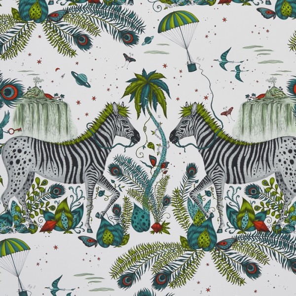Papier peint Lost World Green W0117-02 - CLARKE & CLARKE Papier peint Lost World Green W0117-02 - CLARKE & CLARKE