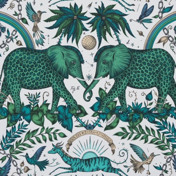 Papier peint Zambezi Green W0121-03 - CLARKE & CLARKE Papier peint Zambezi Green W0121-03 - CLARKE & CLARKE