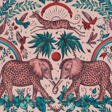 Papel de parede Zambezi Pink W0121-05 - CLARKE & CLARKE