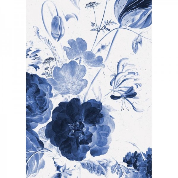 Papier peint WP-207 Wall Mural Royal Blue Flowers 1 - KEK AMSTERDAM