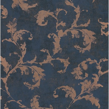 Papier peint Arabesques Bleu Ancre 80796475 - Casadeco