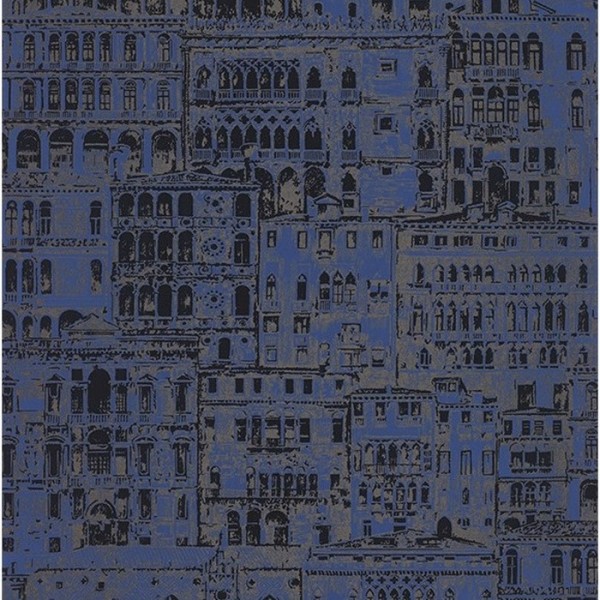 Wallpaper Edifice Bleu Outremer 86056518 - Casadeco Wallpaper Edifice Bleu Outremer 86056518 - Casadeco