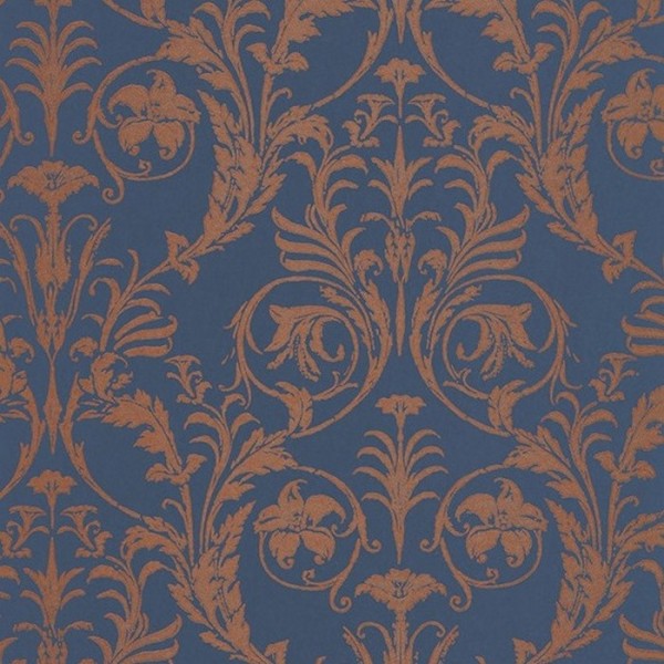 Papier peint Trianon Cuivre-Bleu 86026564 - Casadeco Papier peint Trianon Cuivre-Bleu 86026564 - Casadeco