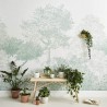 Carta da Parati Classic Hua Trees Mural Wallpaper Dusty Green - SIAN ZENG