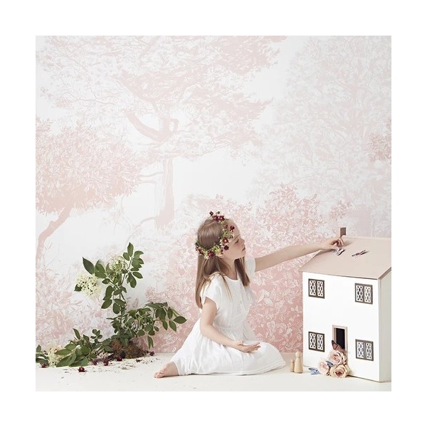 Carta da Parati Classic Hua Trees Mural Wallpaper Pink - SIAN ZENG