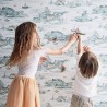 Wallpaper Classic Mountains Blue-Peach - SIAN ZENG