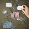 Wallpaper Magnetic Classic Woodlands Khaki Blue  - SIAN ZENG