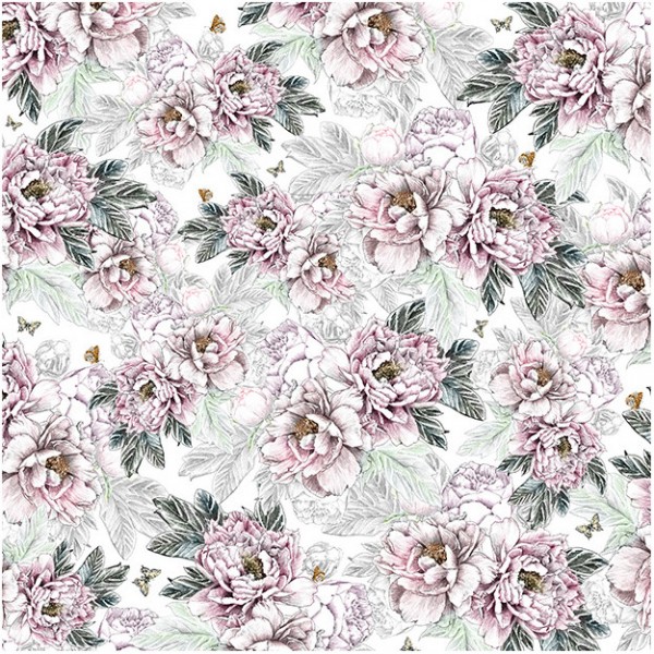 Carta da Parati PEONIES DOM1513 - LES DOMINOTIERS Carta da Parati PEONIES DOM1513 - LES DOMINOTIERS