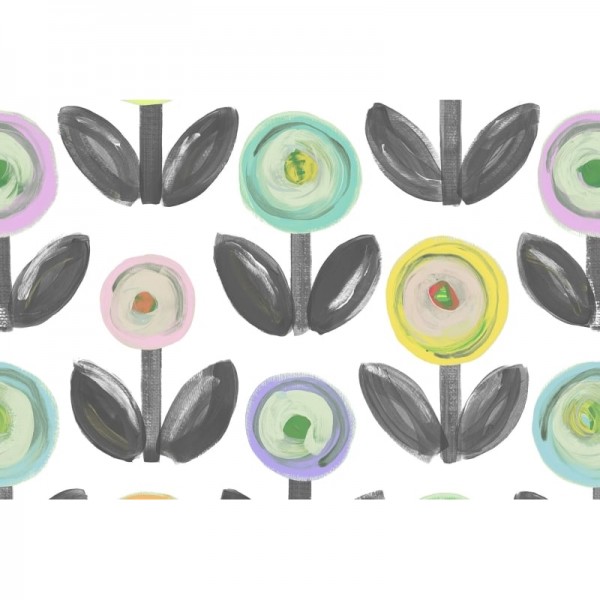 Carta da Parati R16712 Flower Parade, Licorice - REBEL WALLS Carta da Parati R16712 Flower Parade, Licorice - REBEL WALLS