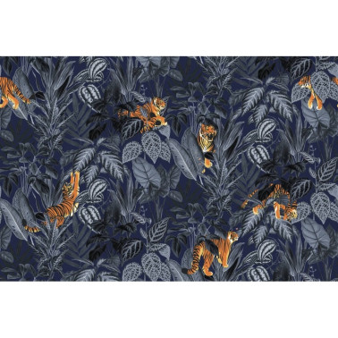 Carta da Parati R16813 Mischievous Tigers, Moonlight - REBEL WALLS