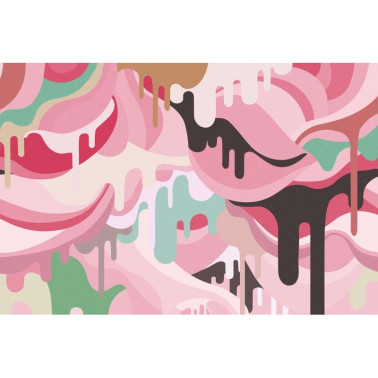 Carta da Parati R16943 Dripping Rainbow, Marshmallow - REBEL WALLS