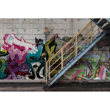 Carta da Parati R16961 Stairway Graffiti - REBEL WALLS