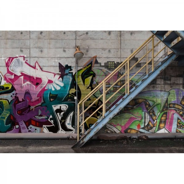 Papel de parede R16961 Stairway Graffiti - REBEL WALLS Papel de parede R16961 Stairway Graffiti - REBEL WALLS