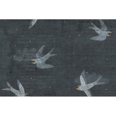 Papier peint R16972 Concrete Art, Night Swallow - REBEL WALLS
