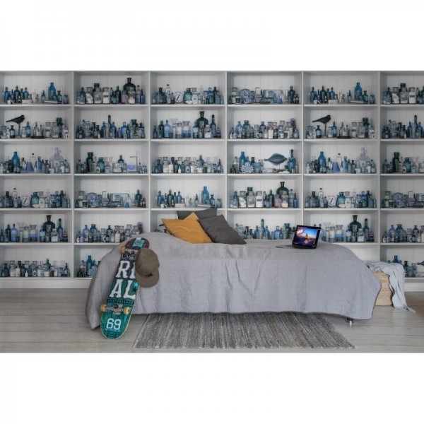 Carta da Parati R14183 Cabinet of Curios, Sapphire - REBEL WALLS