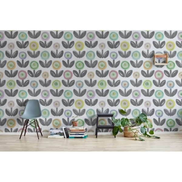 Carta da Parati R16712 Flower Parade, Licorice - REBEL WALLS