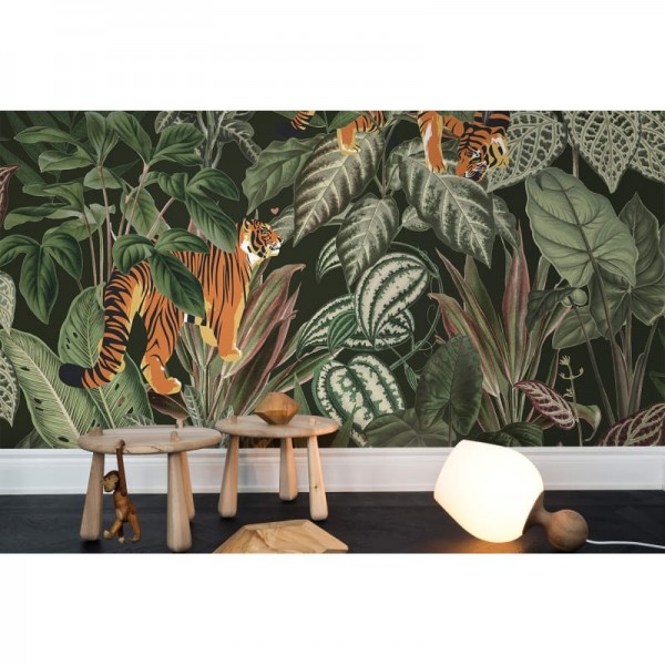 Papel de parede R16812 Mischievous Tigers, Lush - REBEL WALLS
