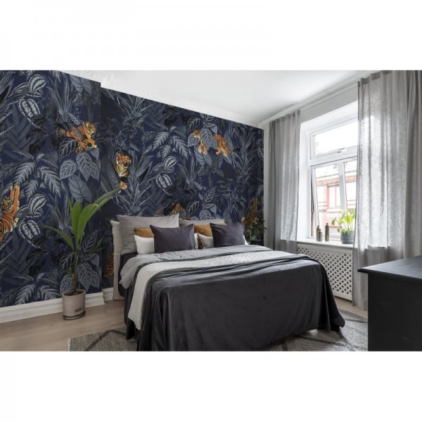 Tapete R16813 Mischievous Tigers, Moonlight - REBEL WALLS