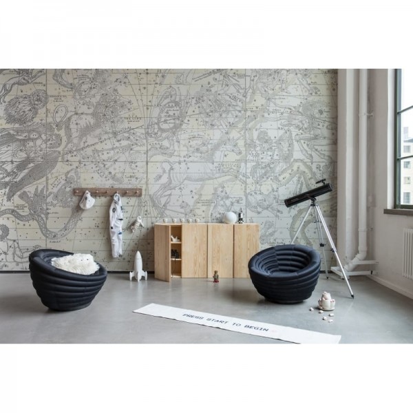 Carta da Parati R16922 Star Map, White - REBEL WALLS