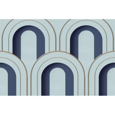 Carta da Parati R16102 Arch Deco, Blue - REBEL WALLS