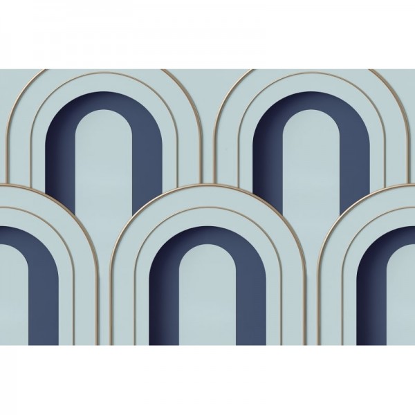 Carta da Parati R16102 Arch Deco, Blue - REBEL WALLS Carta da Parati R16102 Arch Deco, Blue - REBEL WALLS