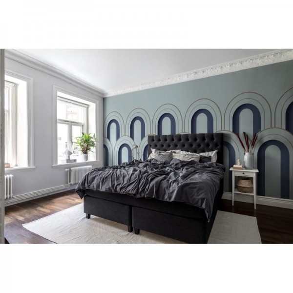 Carta da Parati R16102 Arch Deco, Blue - REBEL WALLS