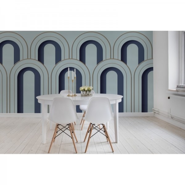 Carta da Parati R16102 Arch Deco, Blue - REBEL WALLS