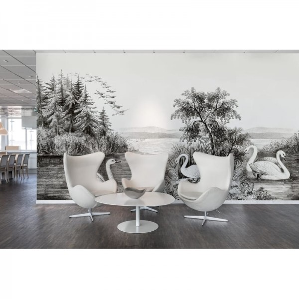 Carta da Parati R16221 Swan Lake - REBEL WALLS
