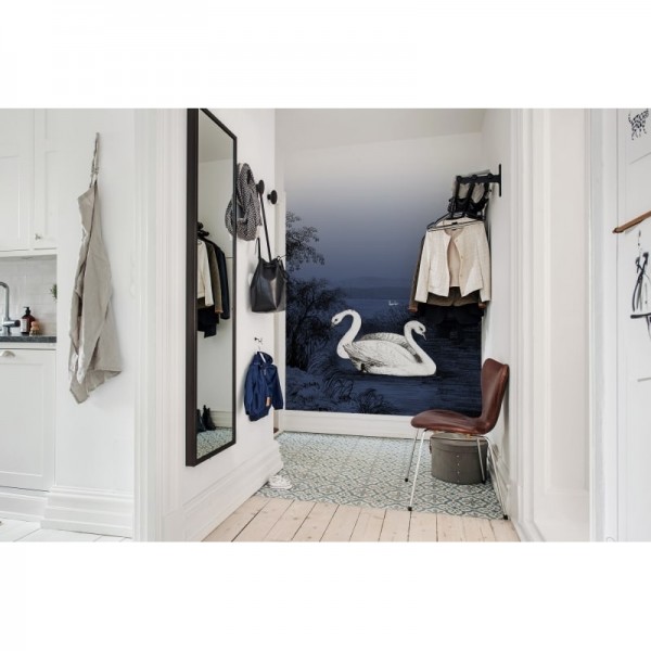 Carta da Parati R16222 Swan Lake, Nightfall - REBEL WALLS