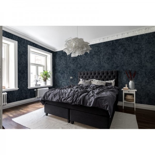 Carta da Parati R16252 Twining Vines, Navy - REBEL WALLS