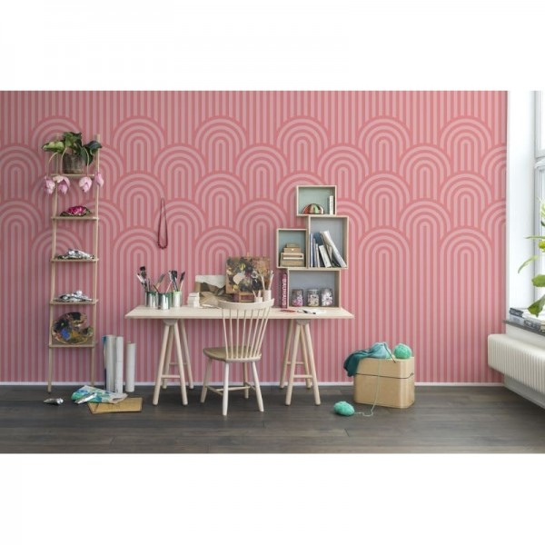 Carta da Parati R16283 Happy Hills, Bubble Gum - REBEL WALLS