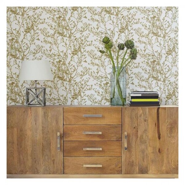 Budding Branch Silhouette Grasscloth HC7516