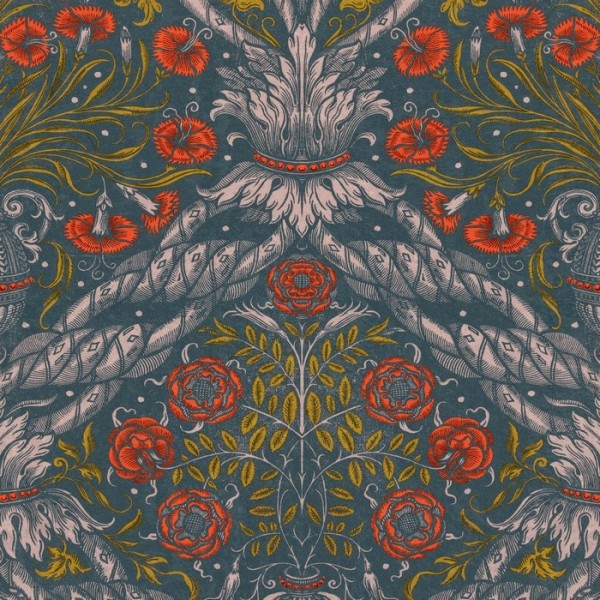 Floral Ornament Scarlet WP20471 Floral Ornament Scarlet WP20471