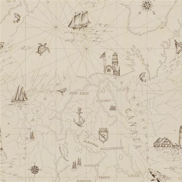 Searsport Map Bone PRL5027-01 Searsport Map Bone PRL5027-01