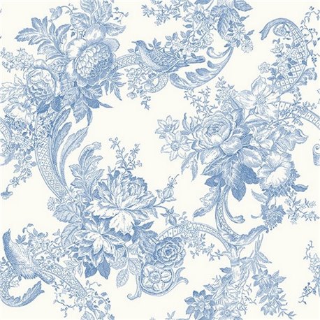 Carmel Light Blue Cornucopia Floral Birds ECB81602 Carmel Light Blue Cornucopia Floral Birds ECB81602