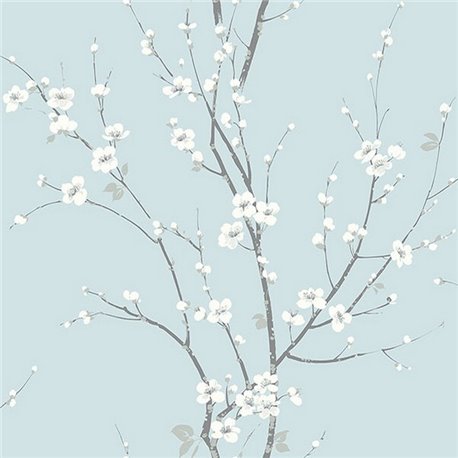 Monterey Sky Blue Floral Branch ECB81802 Monterey Sky Blue Floral Branch ECB81802