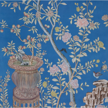 Houghton Clourway SC-114 on Canton Blue painted Xuan paper