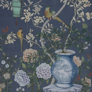 Temple Newsam Standard on Dark Blue India tea paper