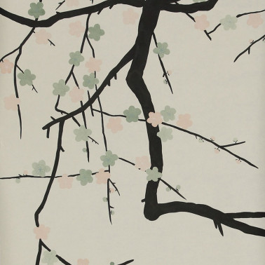 Plum Blossom Full custom on Bleached White dyed silk