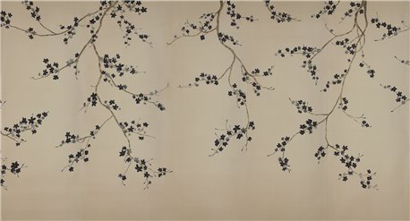 Cherry Tree Original on Lead Grey dyed silk
