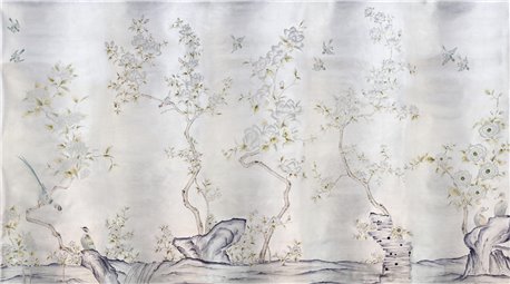 Japanese Garden Part custom on Ocean Silver gilded silk