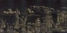 Views of Italy Gold Outline on Pitch lacquered paper