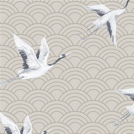 Japanese Cranes Light Gold DYW0011 Japanese Cranes Light Gold DYW0011