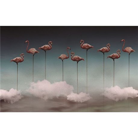 Flamingos Mural M3911-2 Flamingos Mural M3911-2