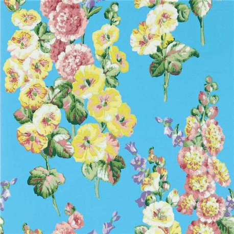 Hollyhocks Fire Pink-Bright Blue DOSW217033 Hollyhocks Fire Pink-Bright Blue DOSW217033